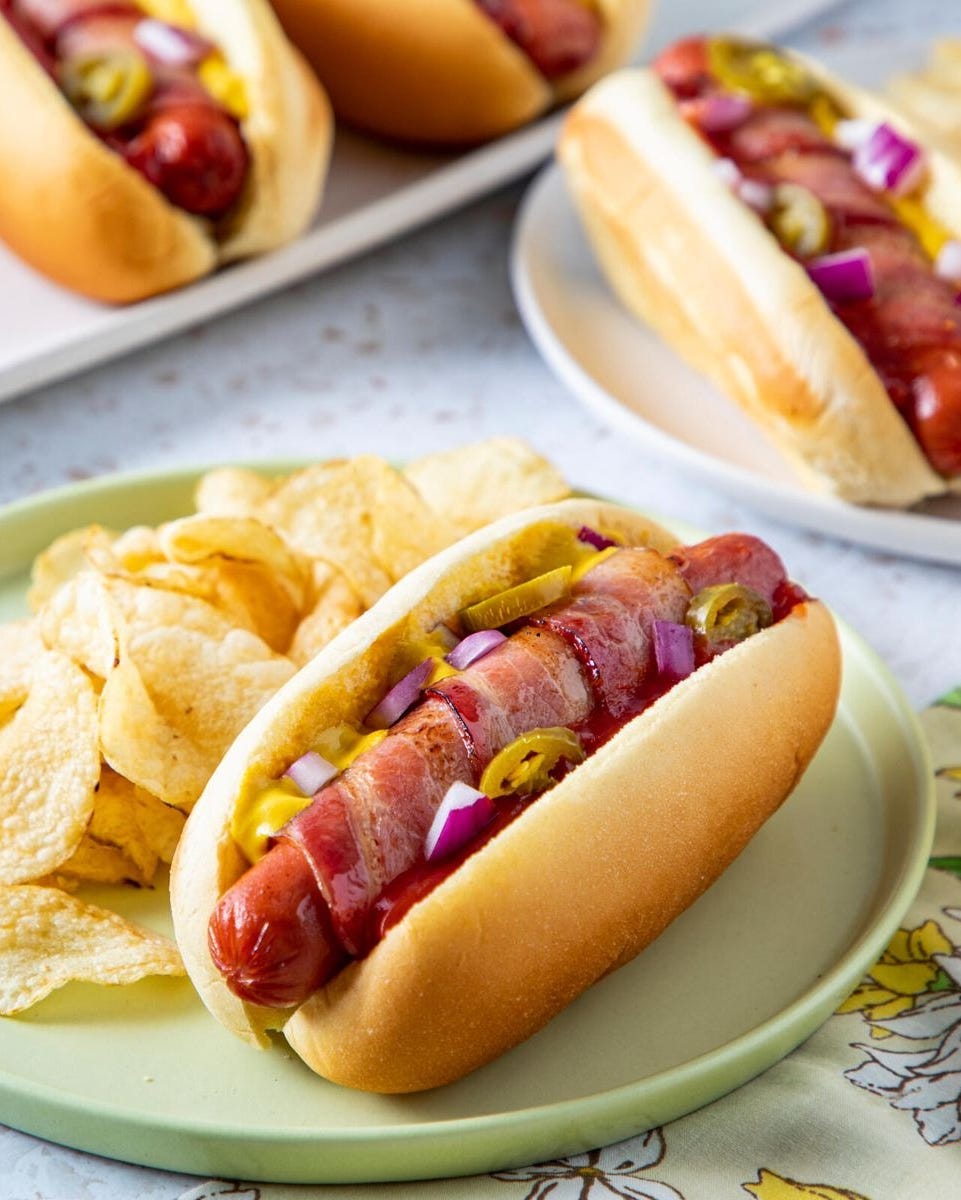 hot dog recipes bacon wrapped hot dogs