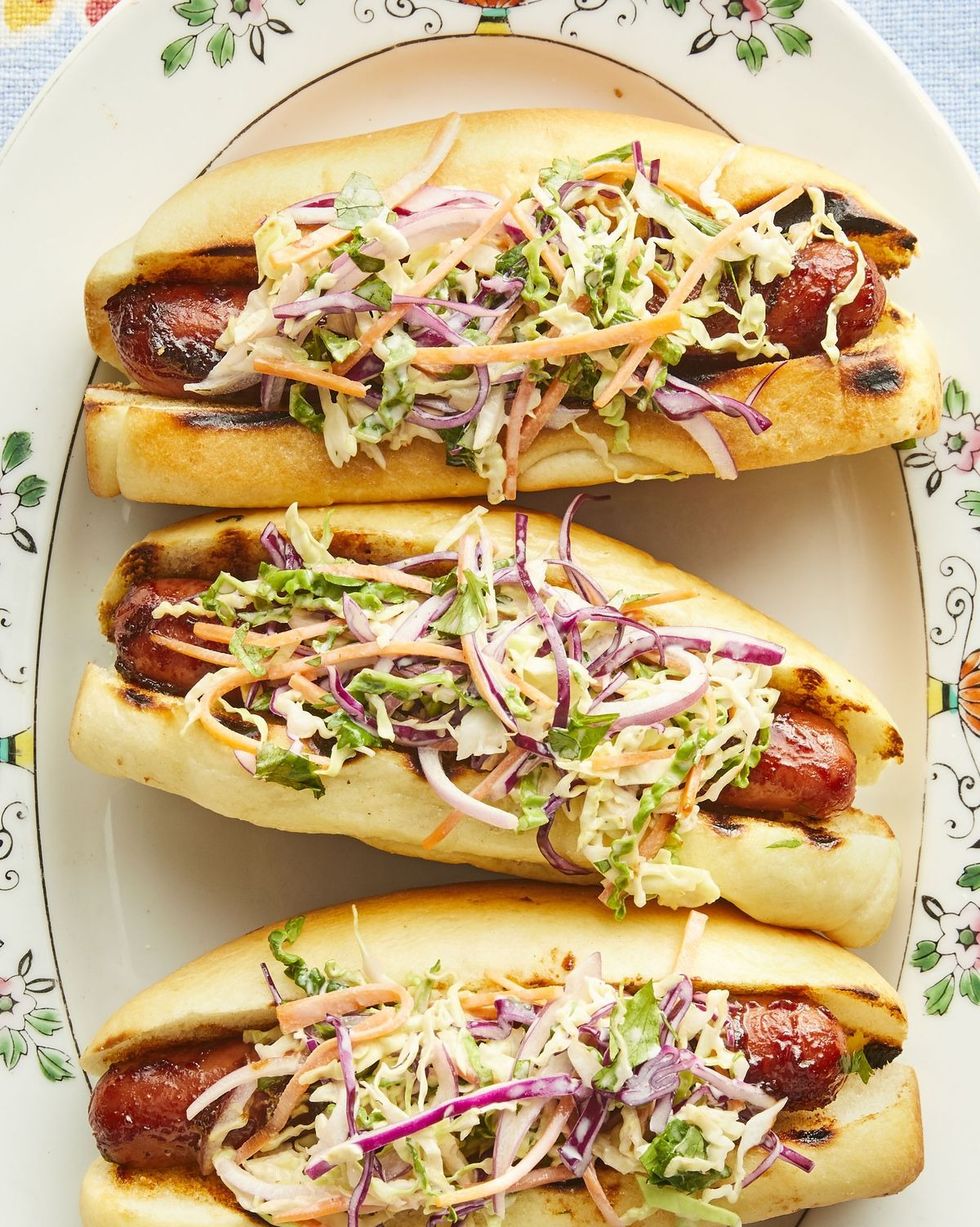 hot dog recipes bbq hot dogs with cilantro slaw