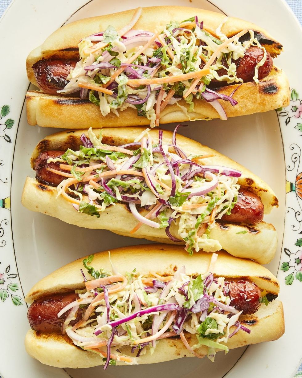 hot dog recipes bbq hot dogs with cilantro slaw