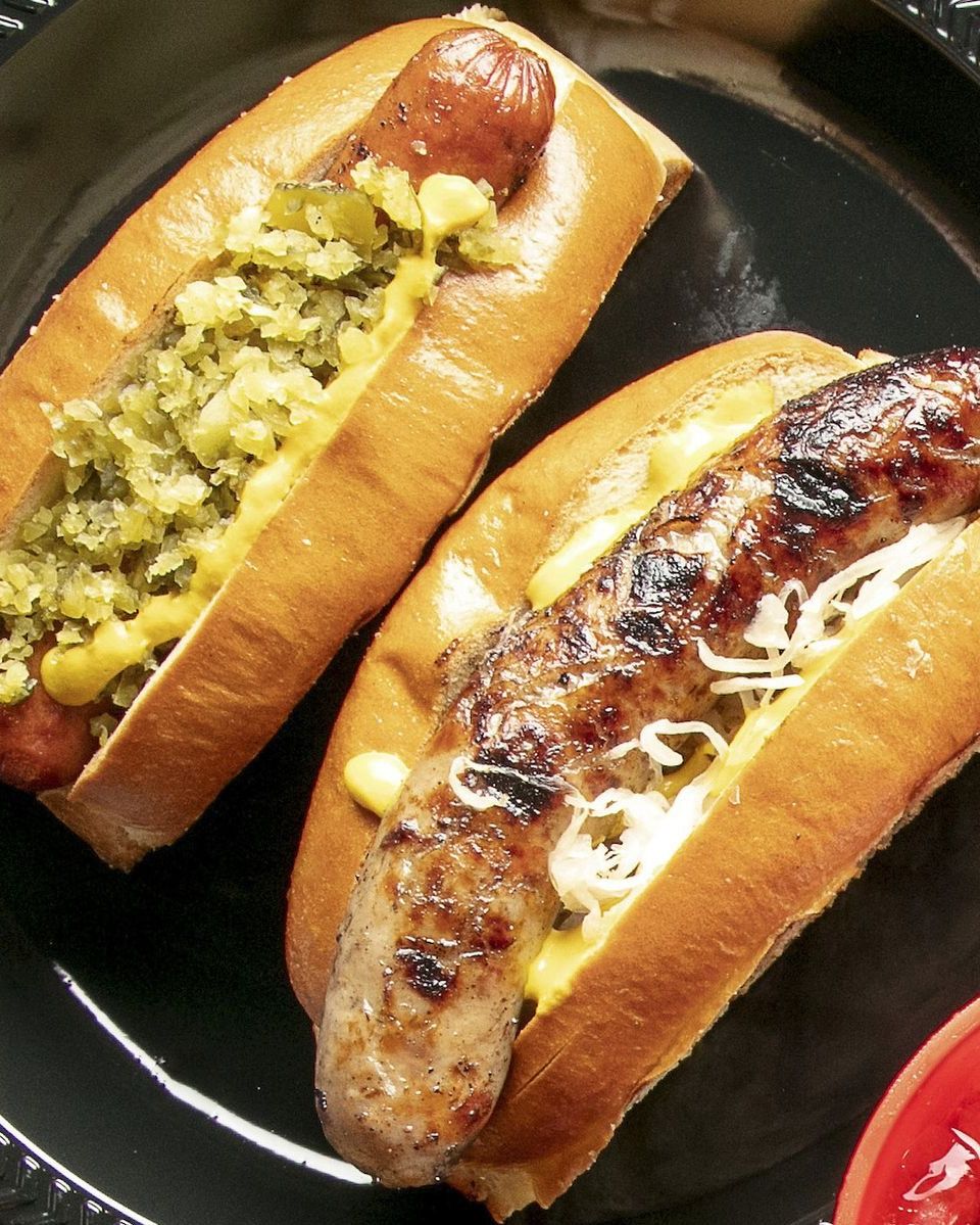 hot dog recipes hot dogs bratwurst sauerkraut and relish