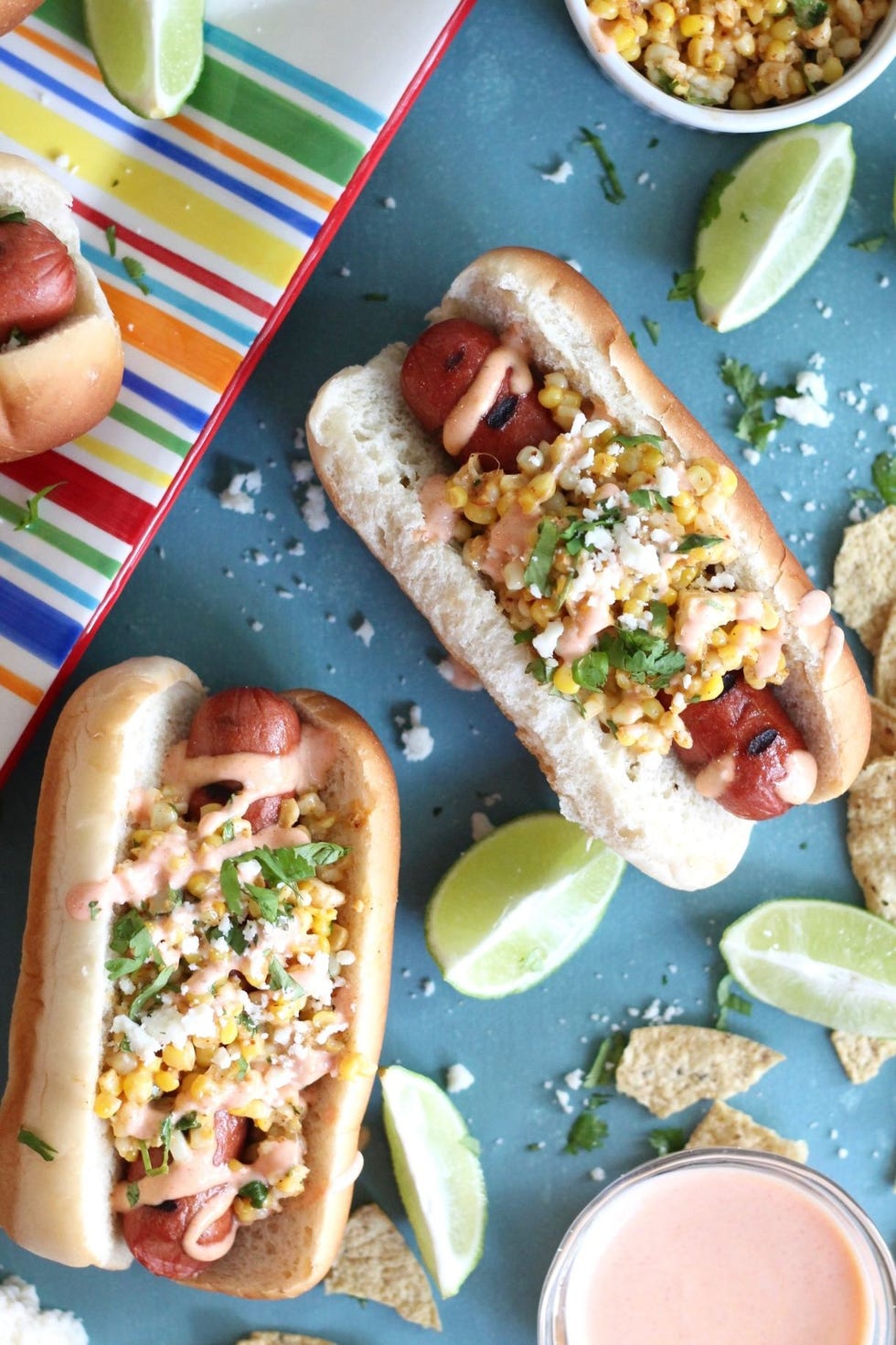 mexican street corn hot dogs