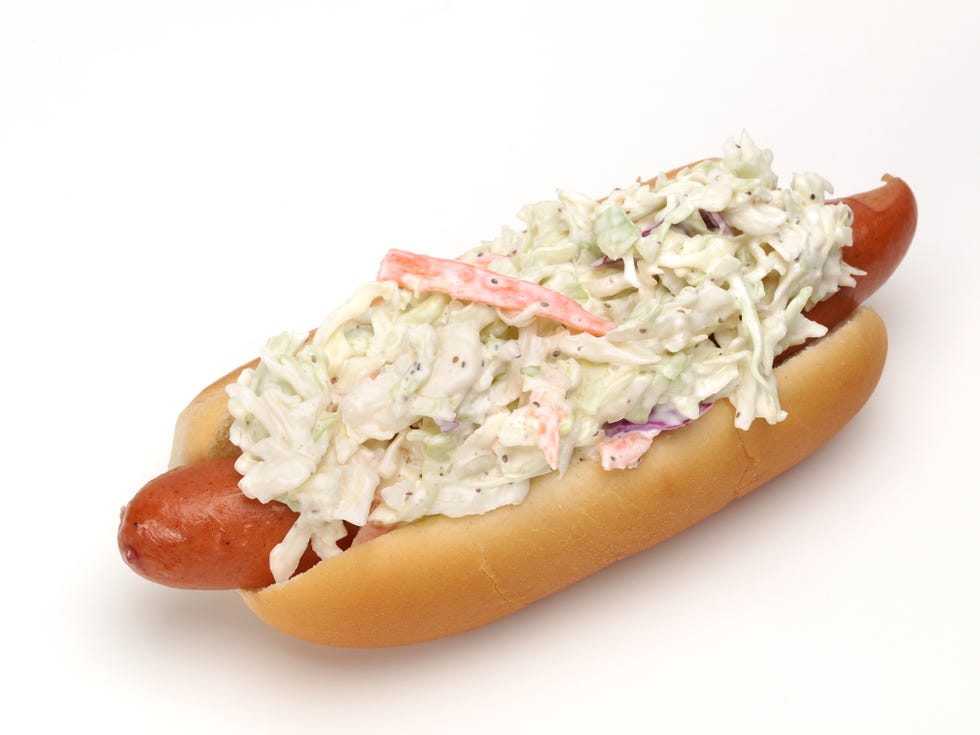 hot dog with coleslaw