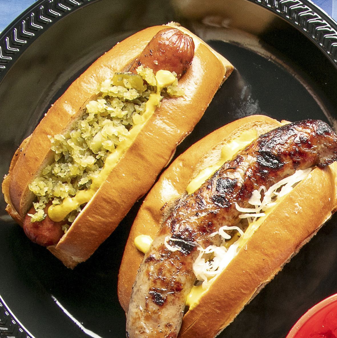 Best Hot Dogs and Bratwurst with Sauerkraut and Relish Recipe