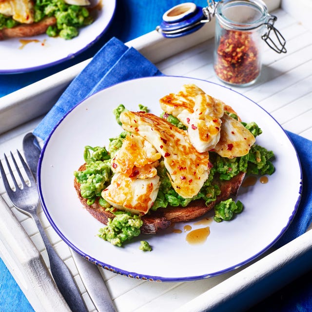 hot honey and halloumi toast