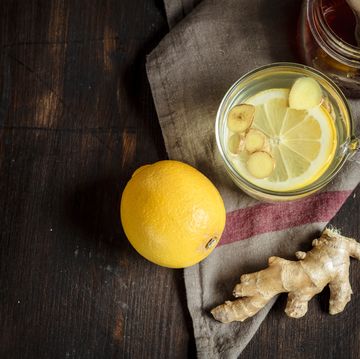 hot lemon ginger infusion with honey