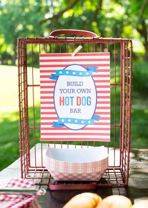 build your own hot dog bar