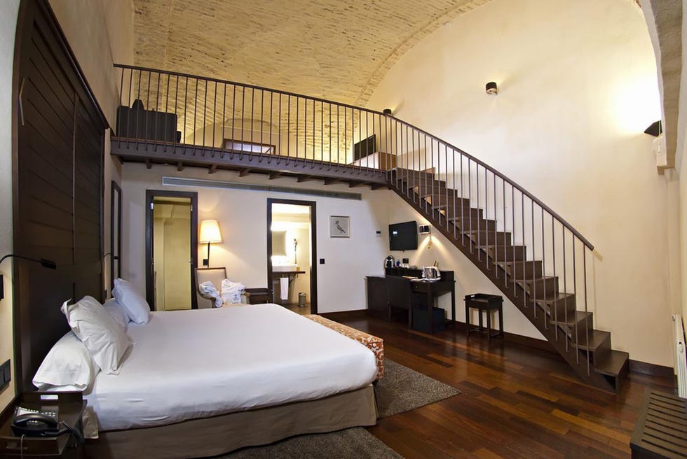 a bed in a room