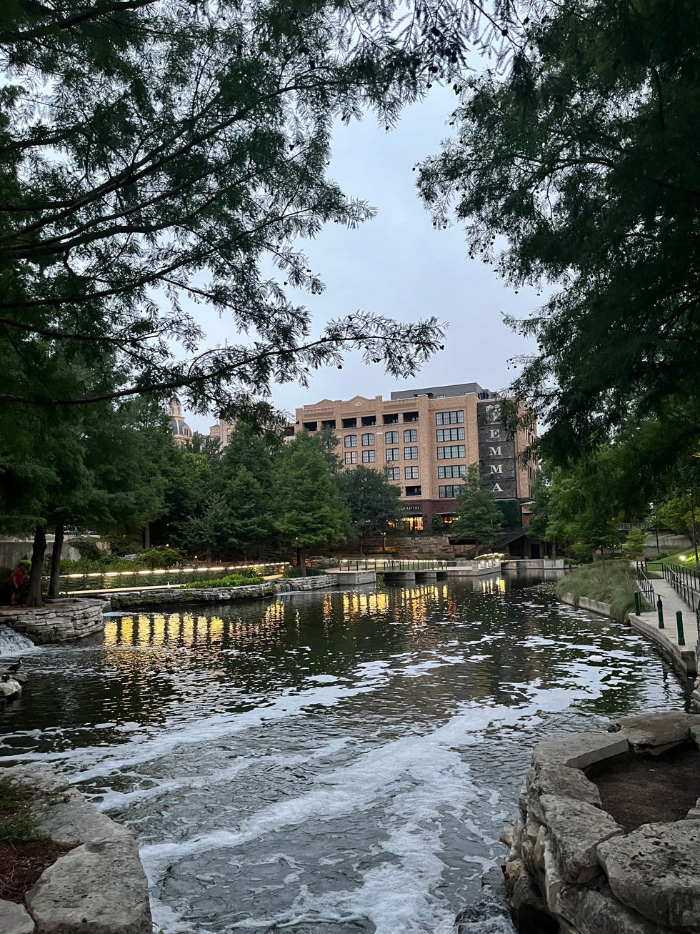 a view of hotel emma from the riverwalk