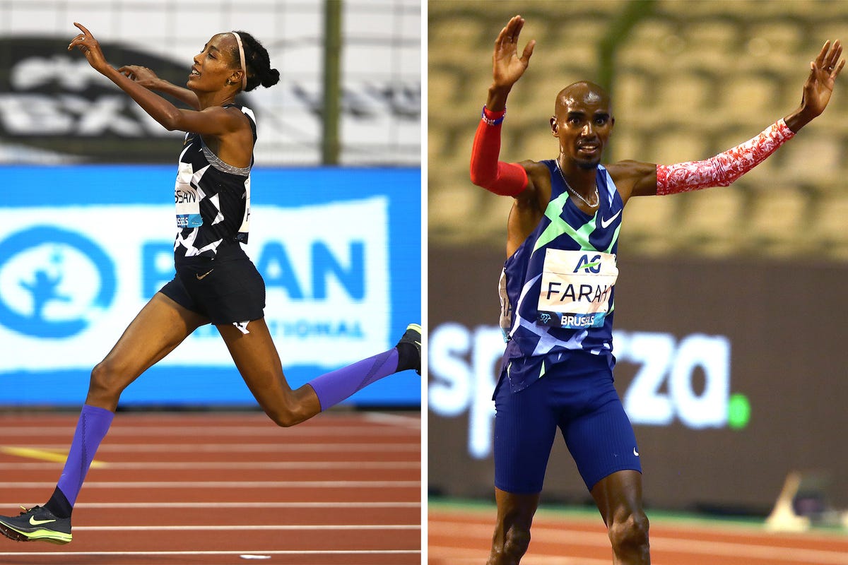 One-Hour Run World Record - Mo Farah, Sifan Hassan Set One