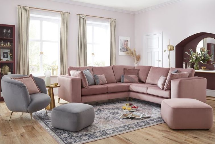 house beautiful pink velvet darcy sofa dfs