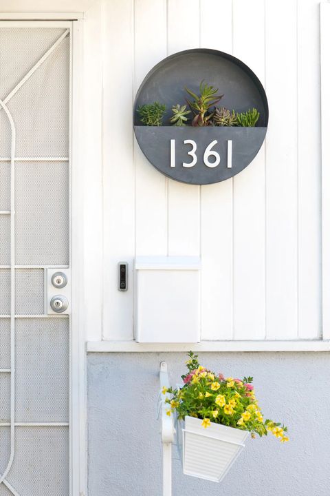 house number wall diy planters