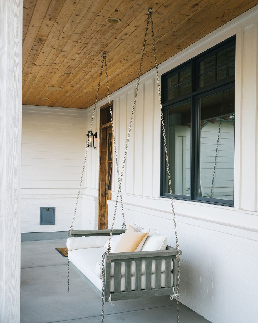swing bench on front porch