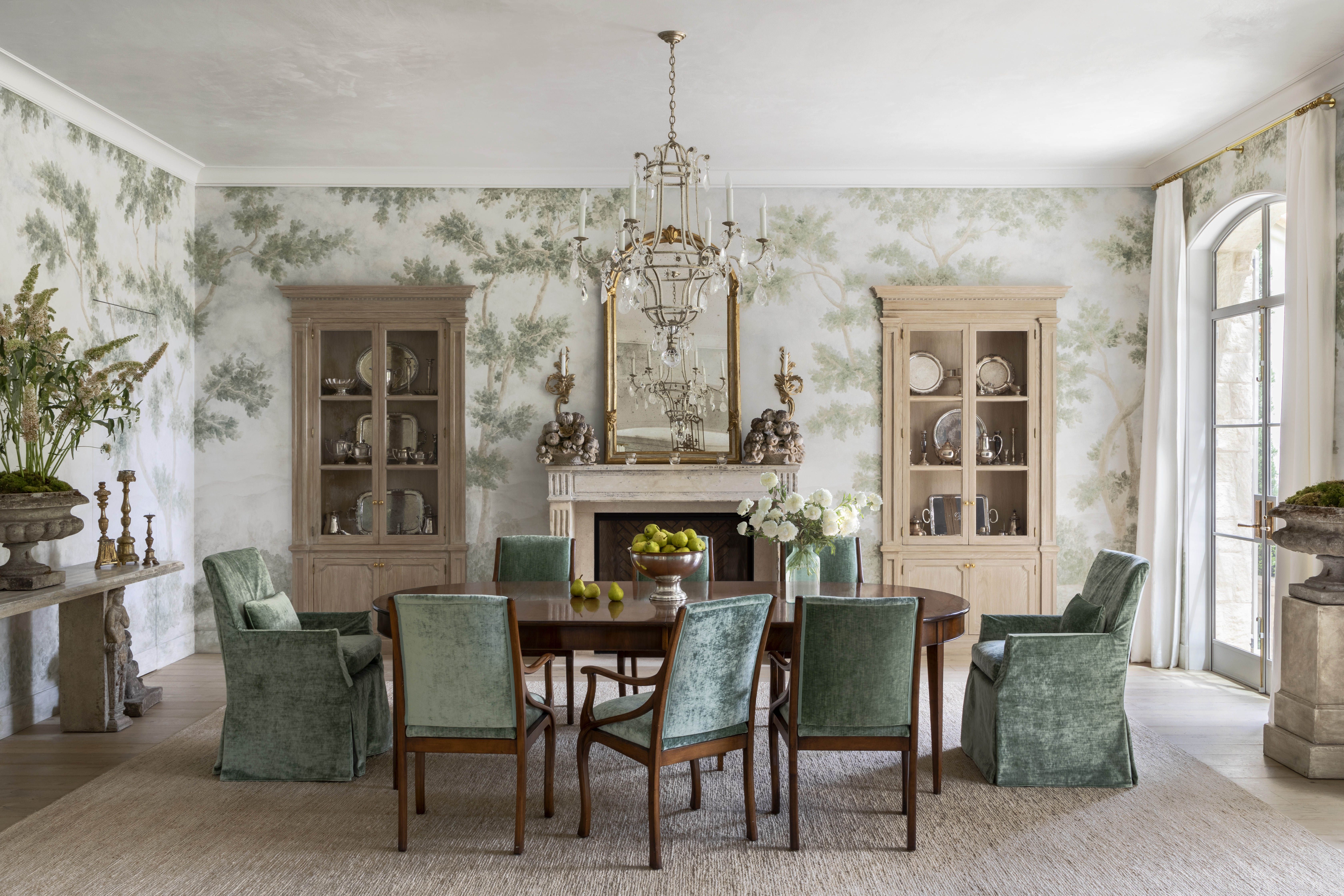 green dining room table