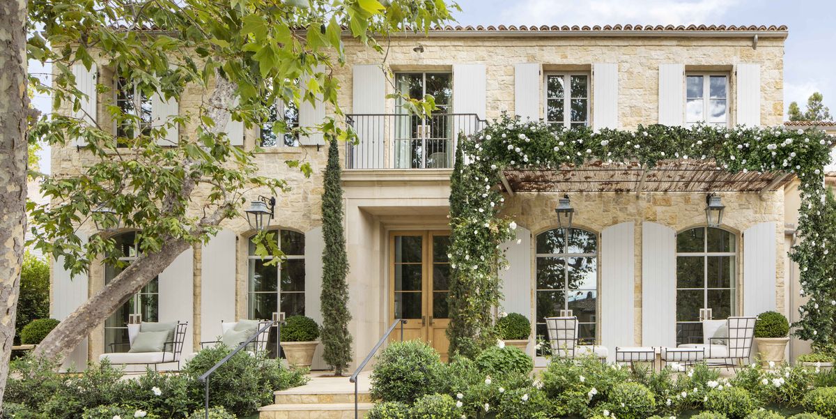 texas limestone gives the facade an aged appearance like an old european villa