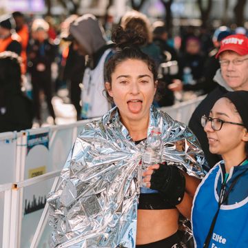 Alexi Pappas after her 9-minute personal best of 2:34:26 at the Houston Marathon on Sunday, January 19, 2020.