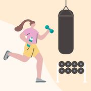 graphic of woman in gym