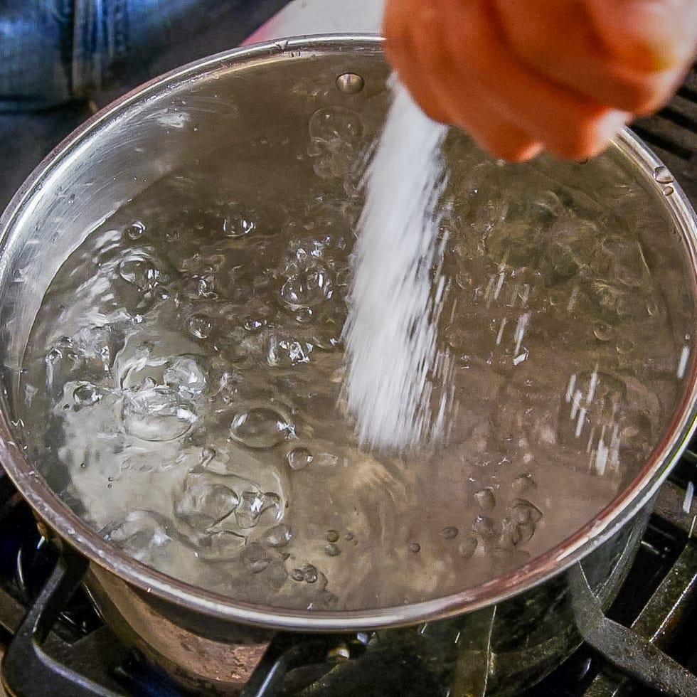 a pot of boiling salted water