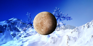 the moon over an icy background