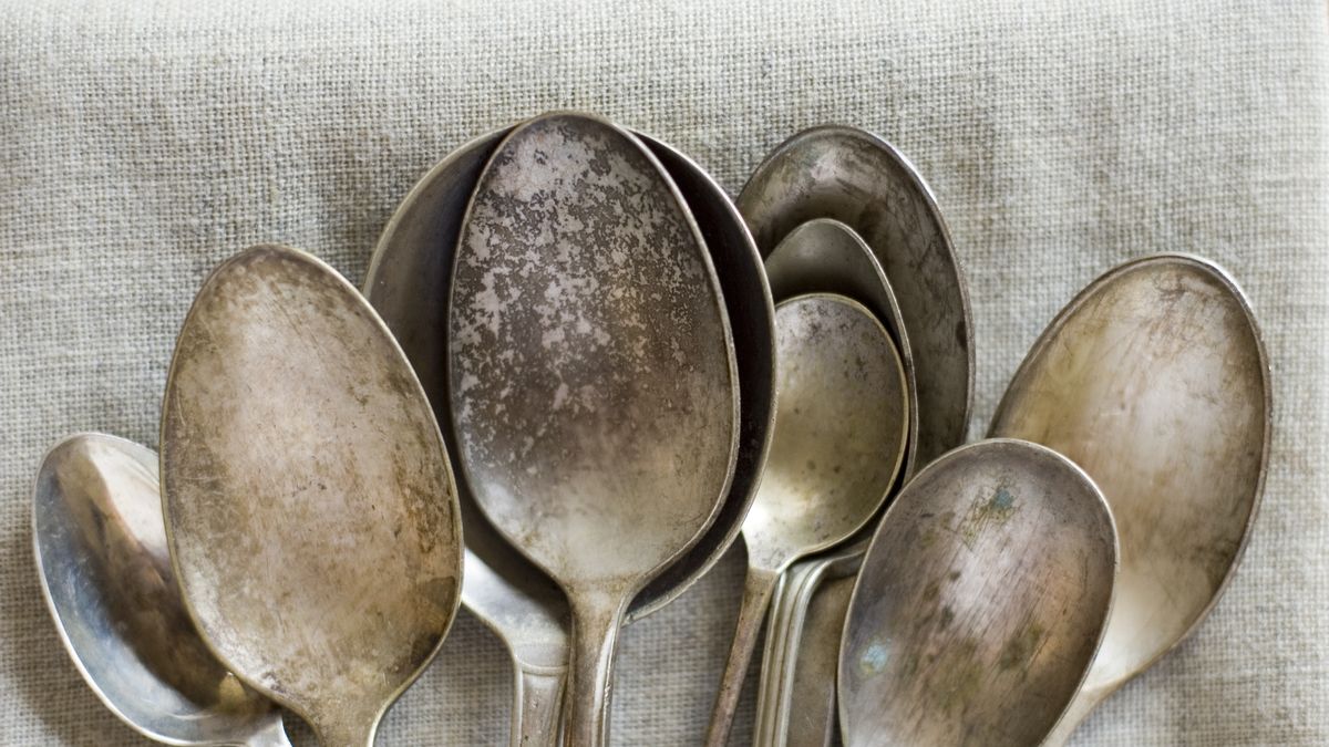 The beauty of a little silver polish on 100 year old silverware