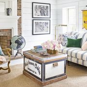 learn how to clean walls including those with flat paint, like this white shiplap cottage living room