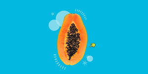 Papaya, Fruit, Plant, Food, Natural foods, Superfood, Melon, Produce, Logo, Illustration, 