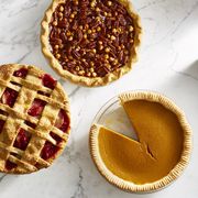 assorted pies with crimped pie crust