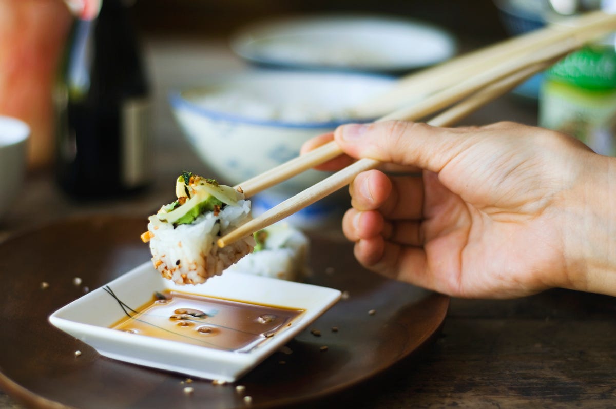 A sushi restaurant didn't leave a pen, so we used chopsticks and soy sauce.  : r/funny