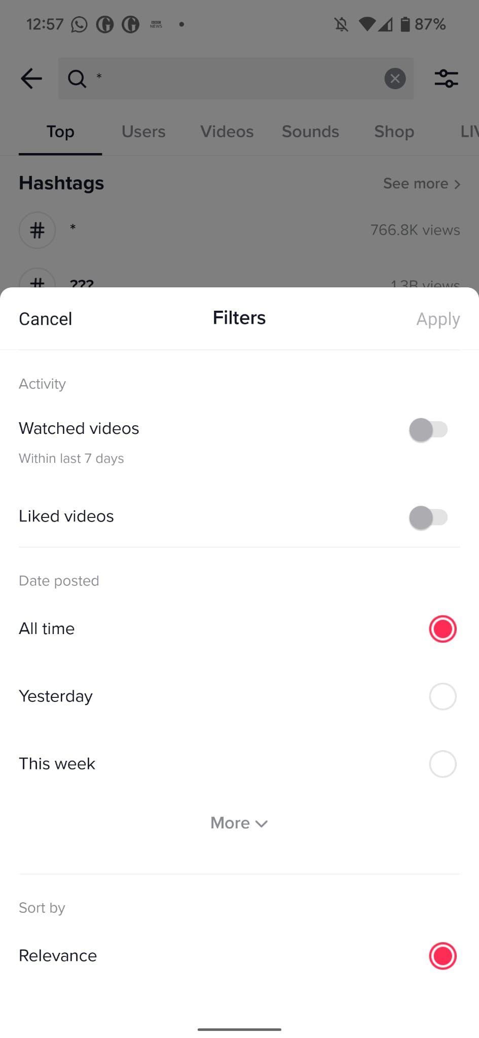 How to find your TikTok watch history