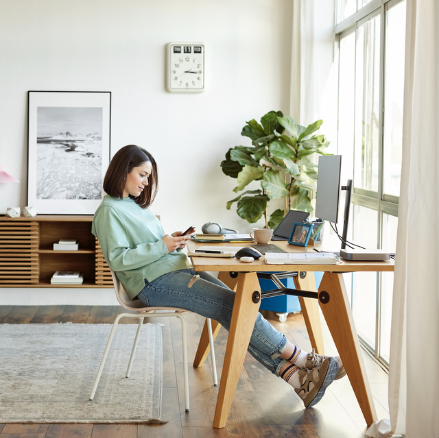 woman working at her desk