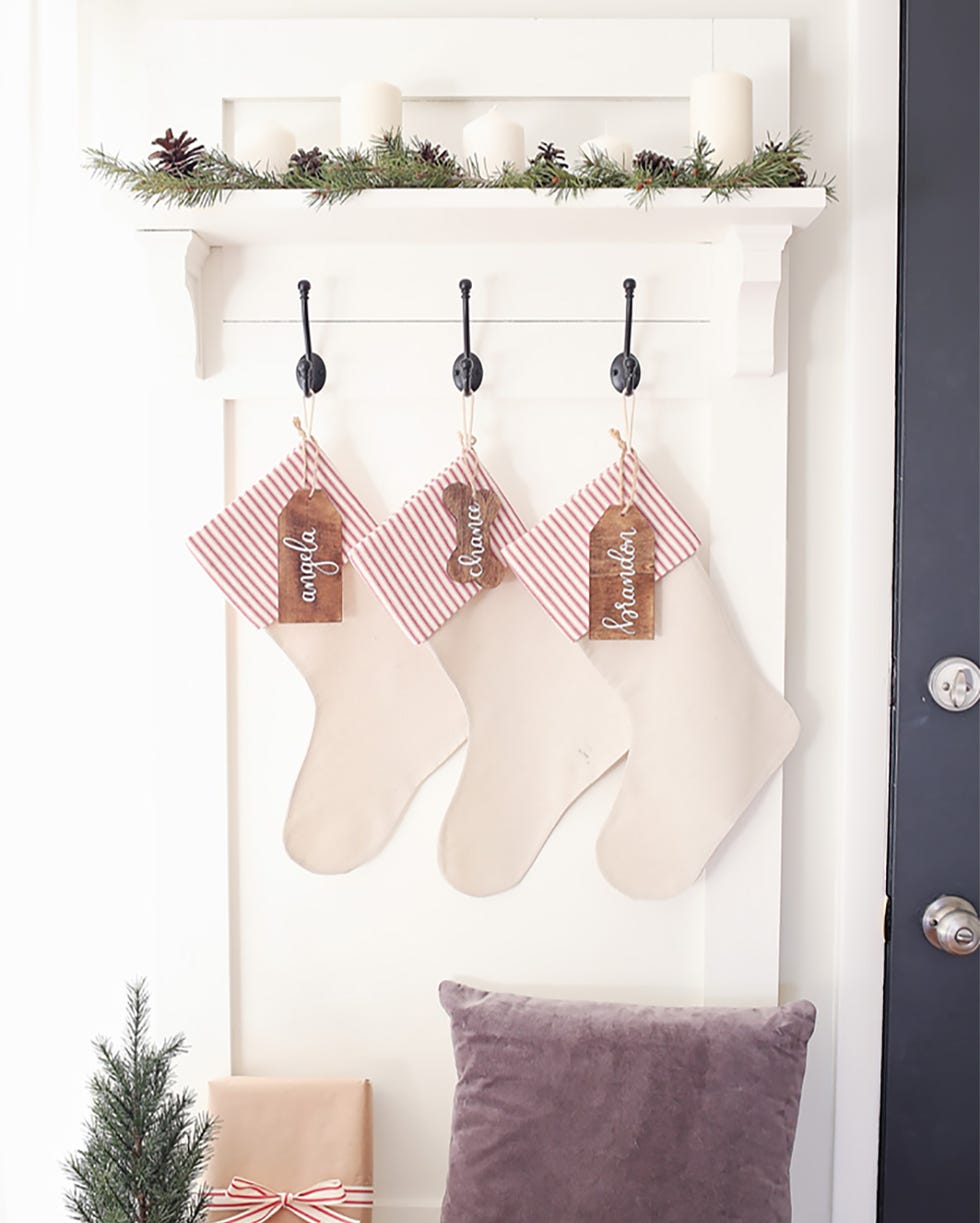 How to hang Christmas stockings in the hallway