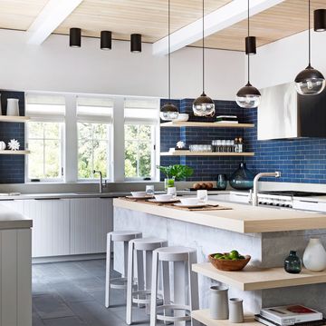 kitchen with subway tile