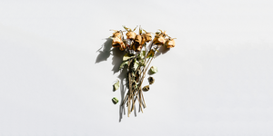 a bouquet of dried roses