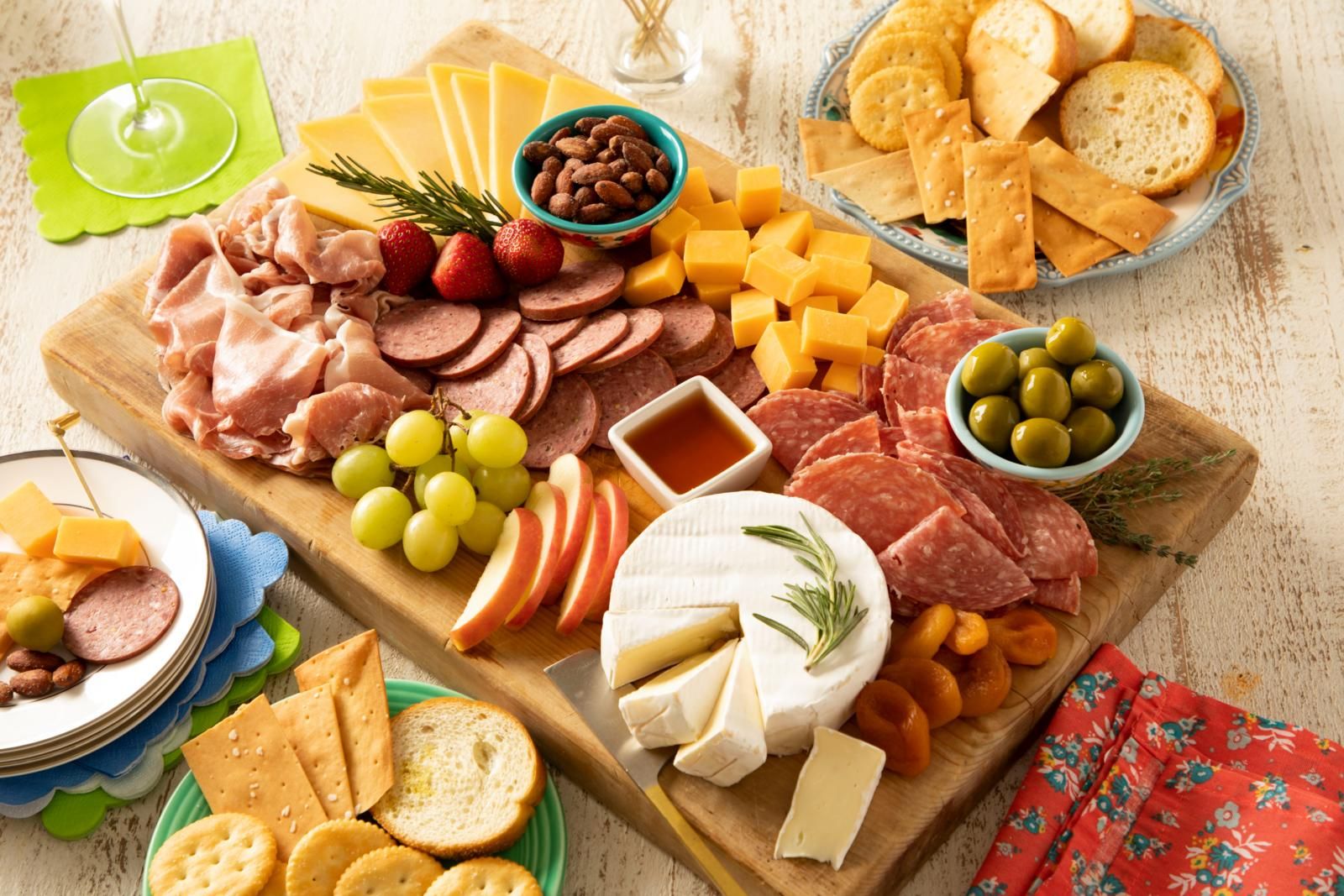 Salami and shop cheese platter