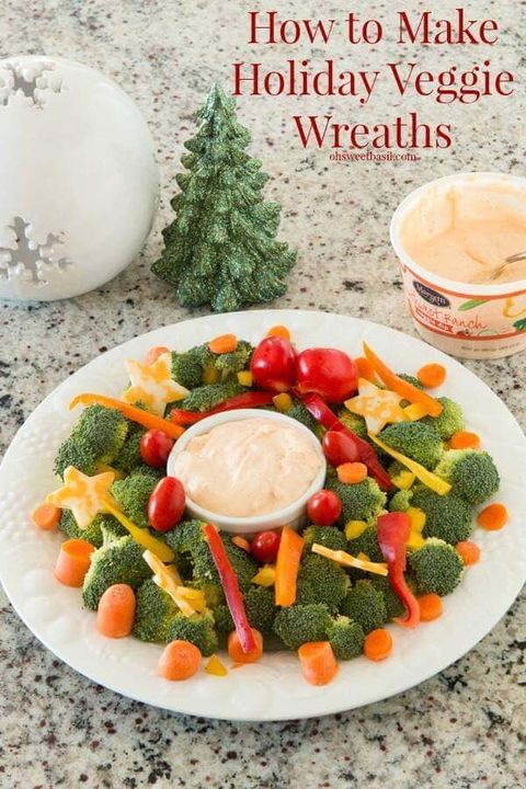 healthy christmas snacks holiday party veggie wreath