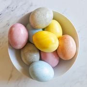 natural easter eggs in bowl