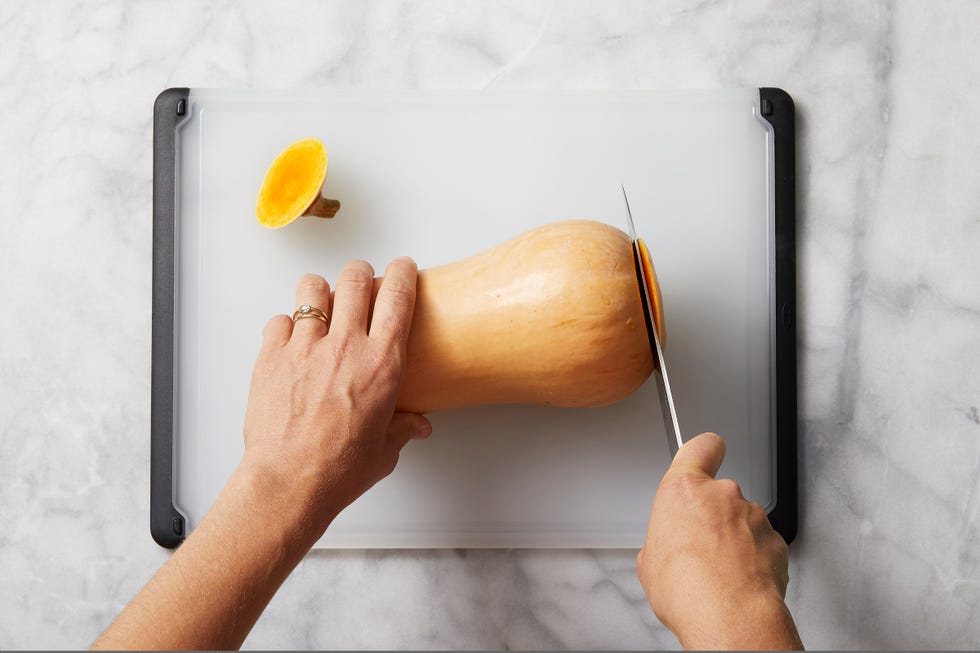 how to prepare butternut squash - remove ends