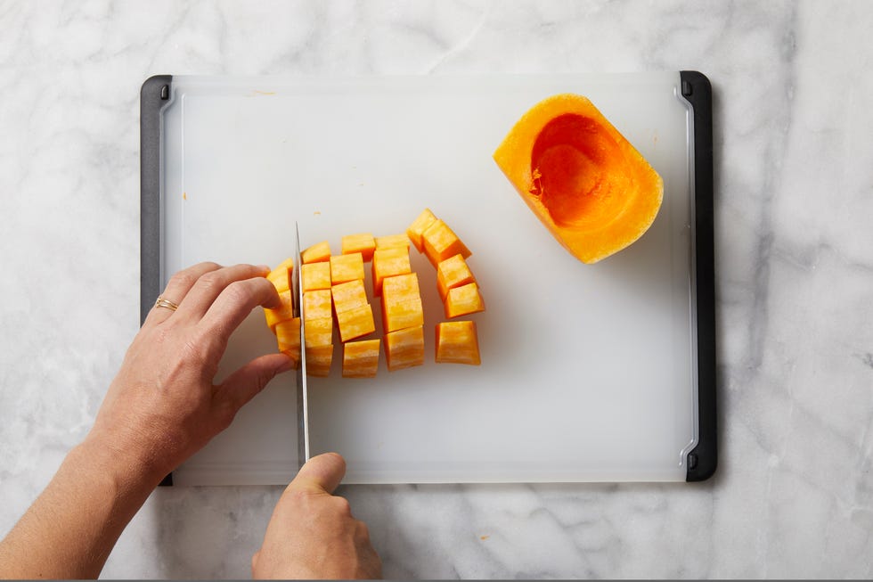 how to prepare butternut squash - slicing and cubing