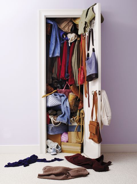 Clothes hanger, Room, Closet, Wardrobe, Furniture, Footwear, Textile, Interior design, Shelf, Cupboard, 