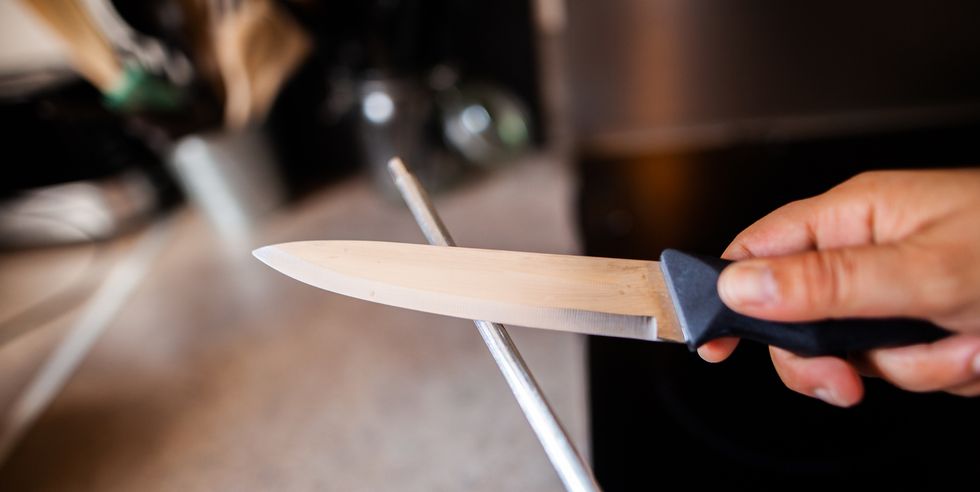 Cuchillo de piedra de afilar nature o afilado de cuchillos. cuchillo de  chef para afilar.