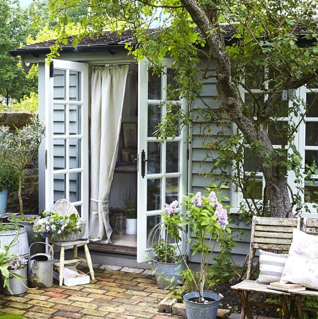 garden patio and garden workshop