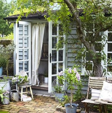 garden patio and garden workshop