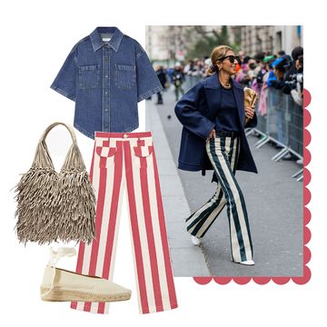 how to style striped trousers