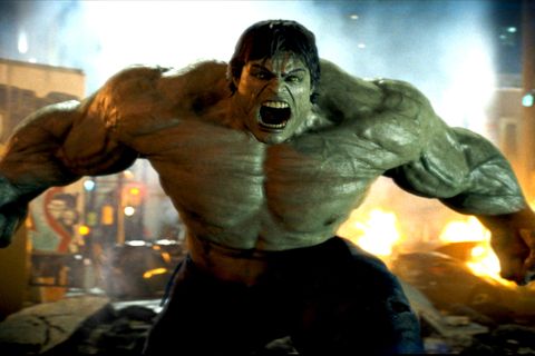 the hulk screams in a scene from the incredible hulk, the second movie if you want to watch all the marvel movies in order