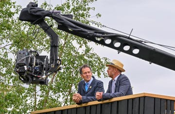 london, england may 22: monty don and joe swift attend the 2023 chelsea flower show at royal hospital chelsea on may 22, 2023 in london, england. (photo by jeff spicer/getty images)
