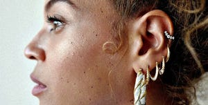 ear cartilage piercing beyonce