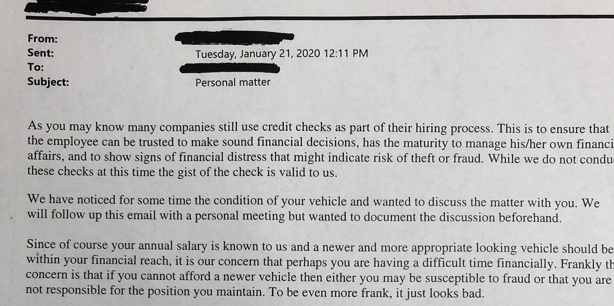 HR Email Tries to Car Shame Employee, Backfires Spectacularly