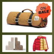 cooler bag, blanket, pants, winter coat, bookends, vest