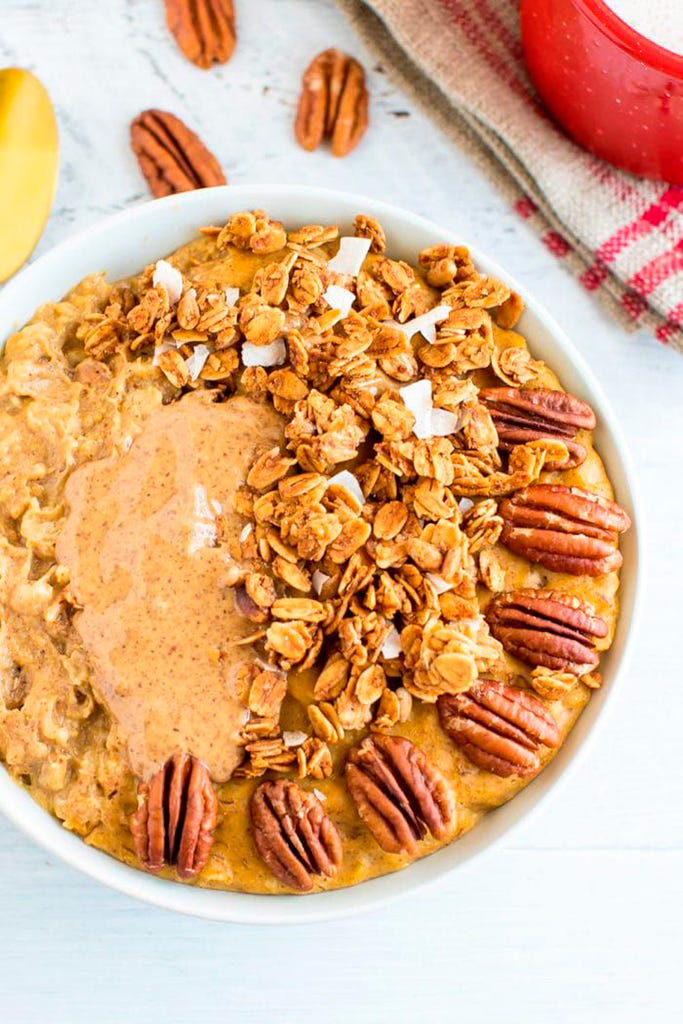 avena de calabaza con claras de huevo