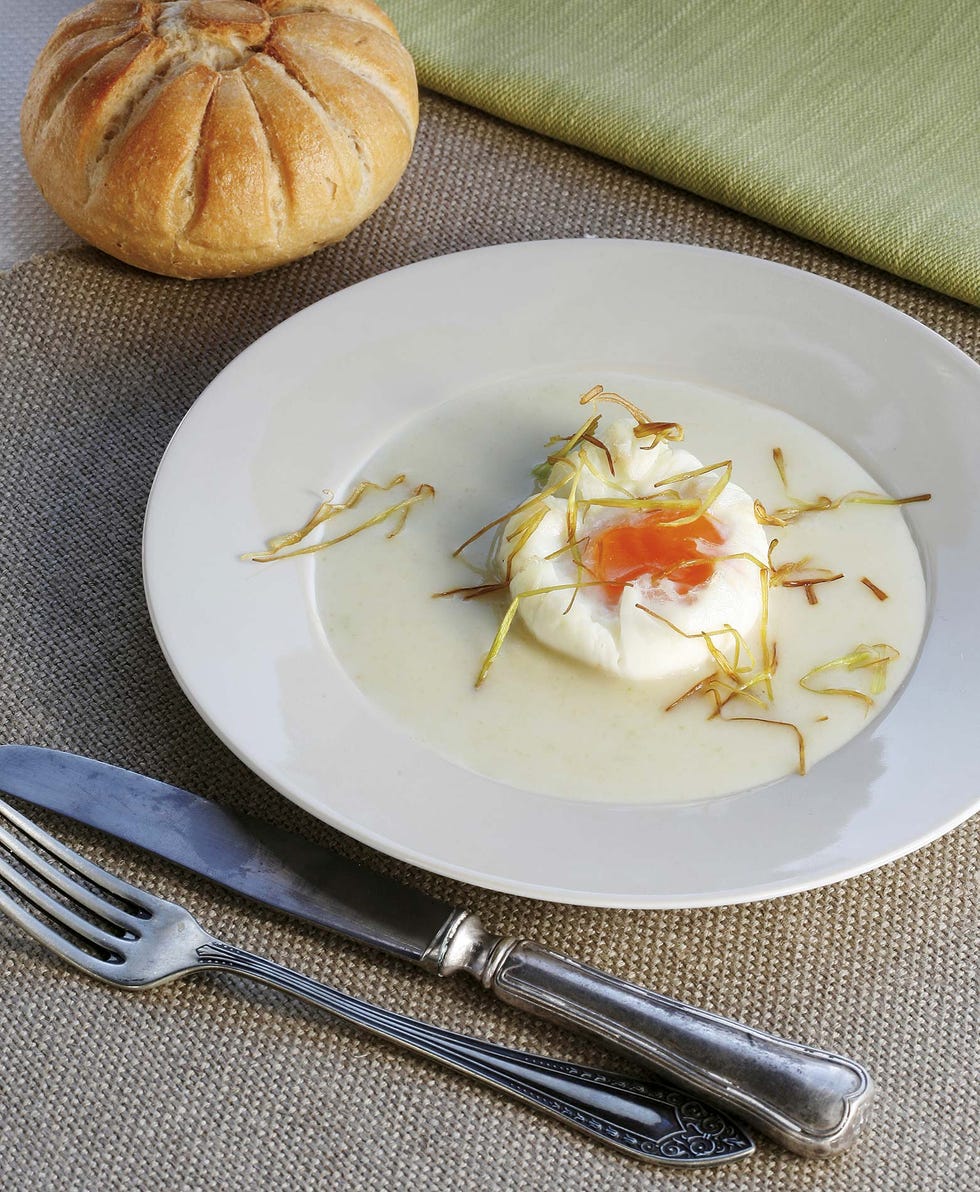 huevo con crema de judías