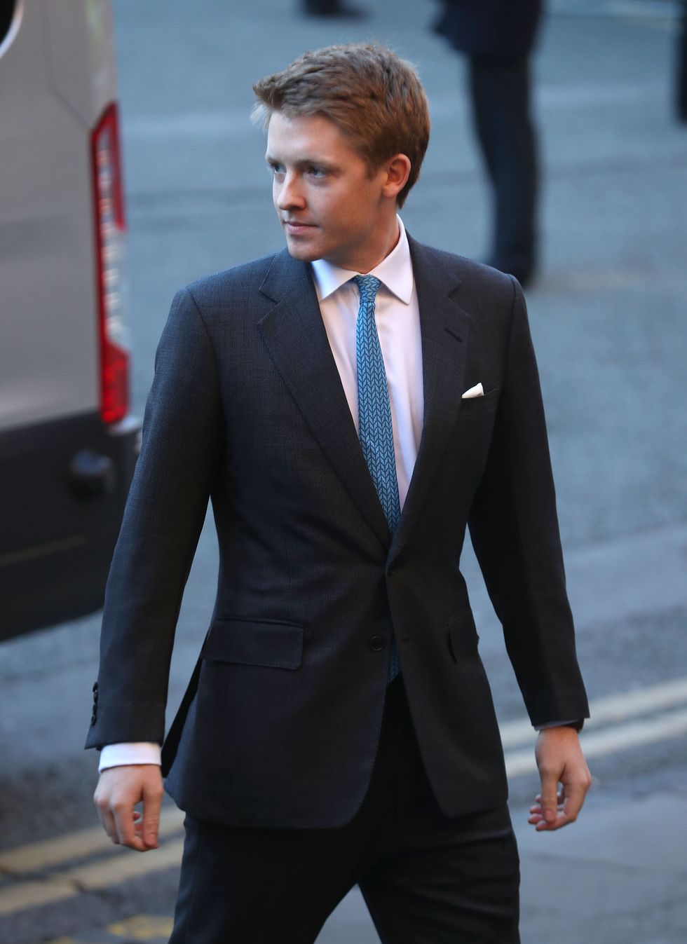 the 7th duke of westminster, hugh grosvenor, arriving for a memorial service to celebrate the life of his father, the sixth duke of westminster at chester cathedral, chester photo by peter byrnepa images via getty images